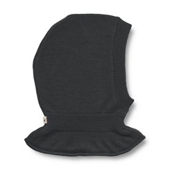 Wheat Ello knitted balaclava - Black coal